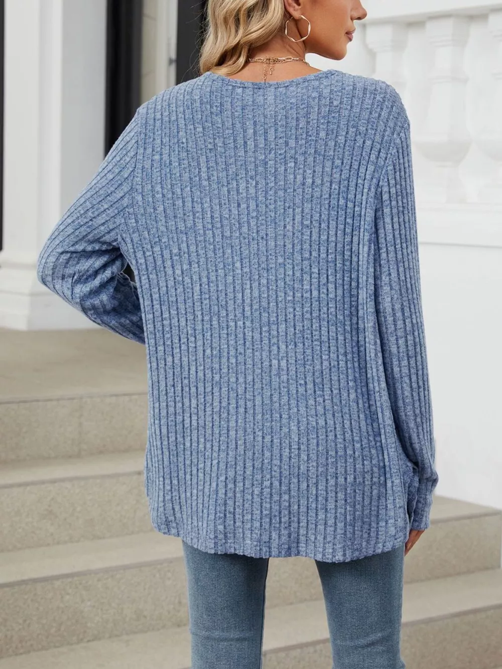 Ribbed Button-Up Cardigan, image 6