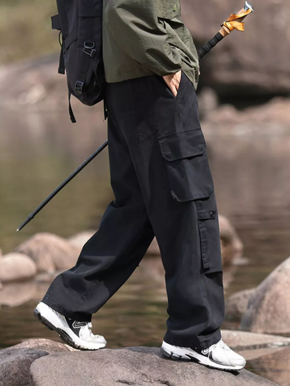 Men's Plus Size Relaxed Fit Cargo Pants, image 2