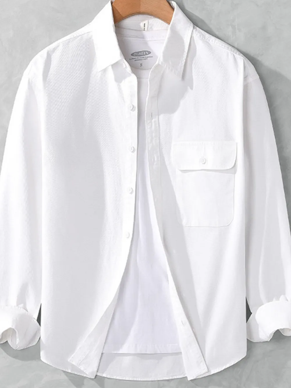Men's Plus Size Casual Button-Down Shirt with Chest Pocket, image 5