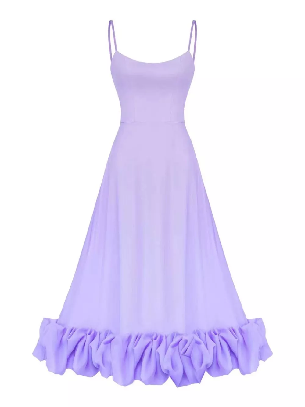 Ruffle Hem Scoop Neck Midi Dress, image 15
