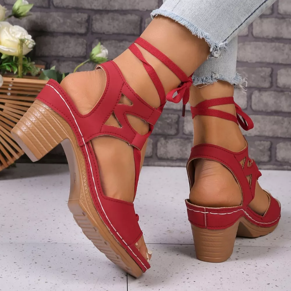 Lace-Up Block Heel Sandals, image 7
