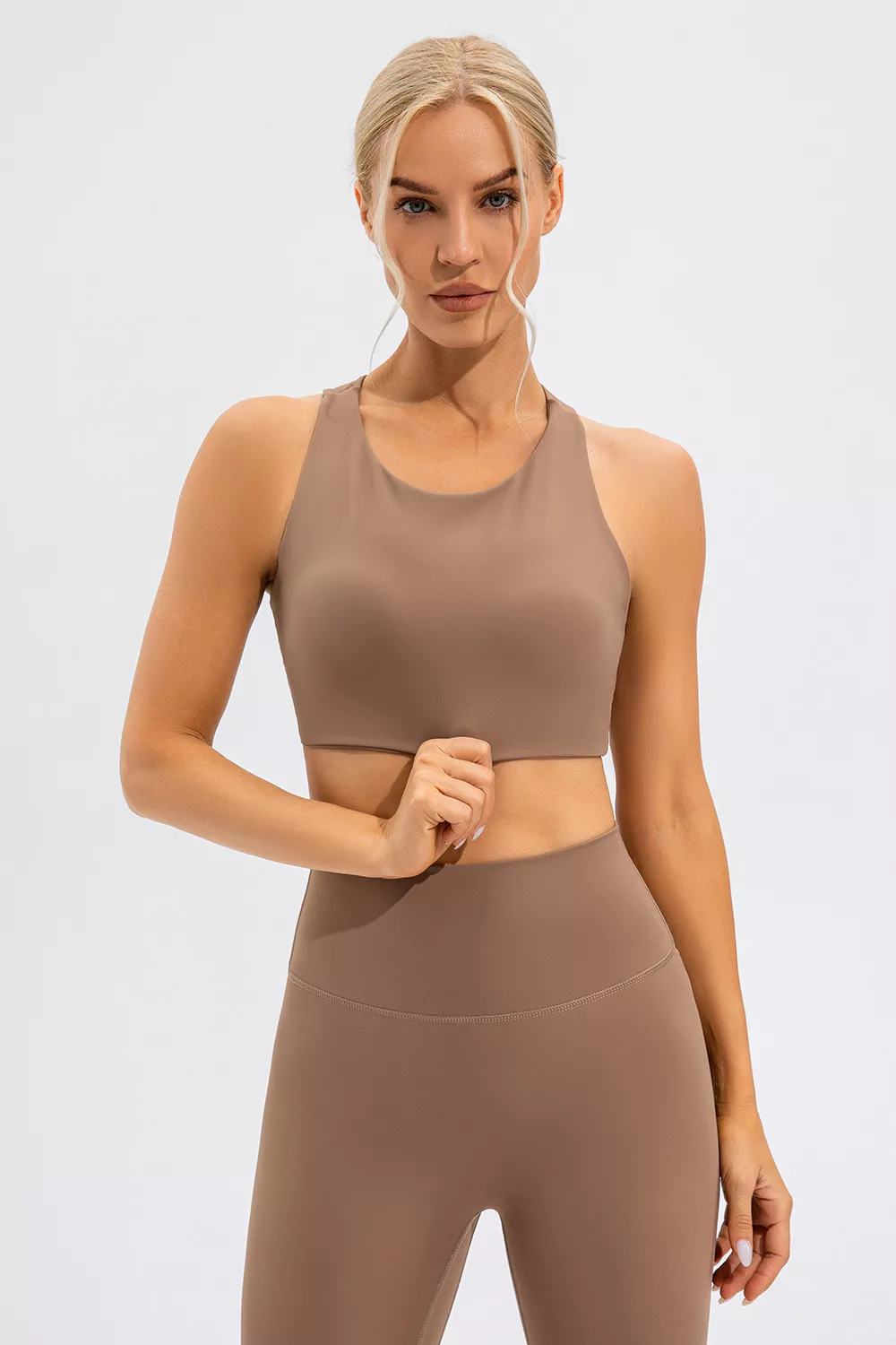 Round Neck Cutout Cropped Active Tank, image 8