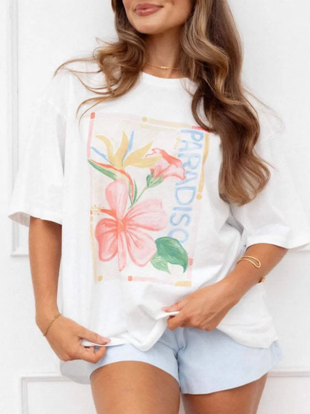 Graphic Round Neck Short Sleeve T-Shirt, image 4