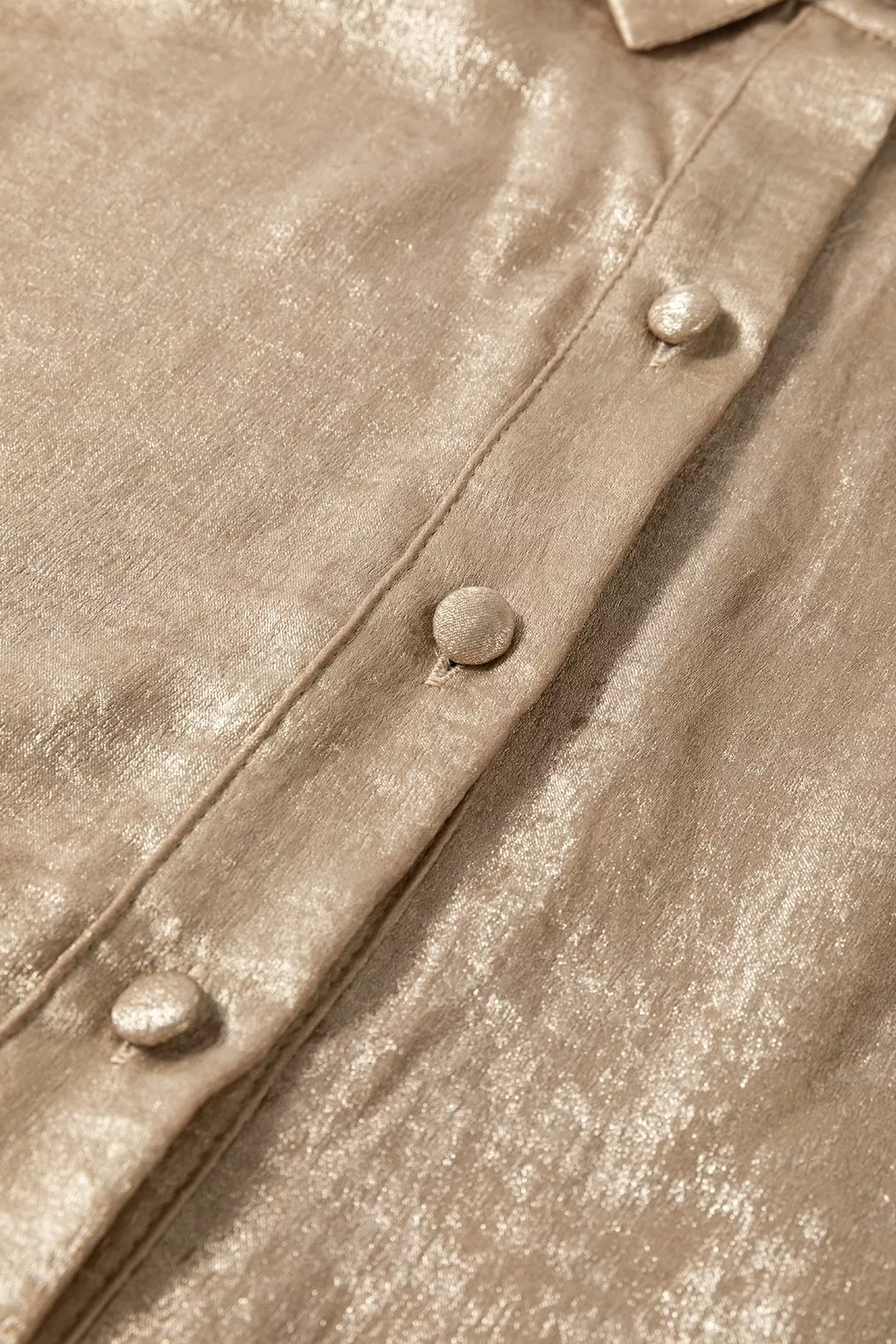 Button Front Balloon Sleeve Mini Dress, image 2