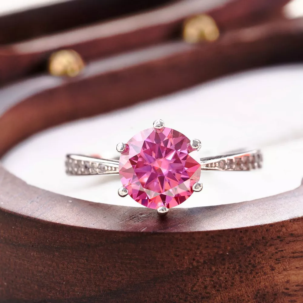 3 Carat 925 Sterling Silver Moissanite Ring, image 3