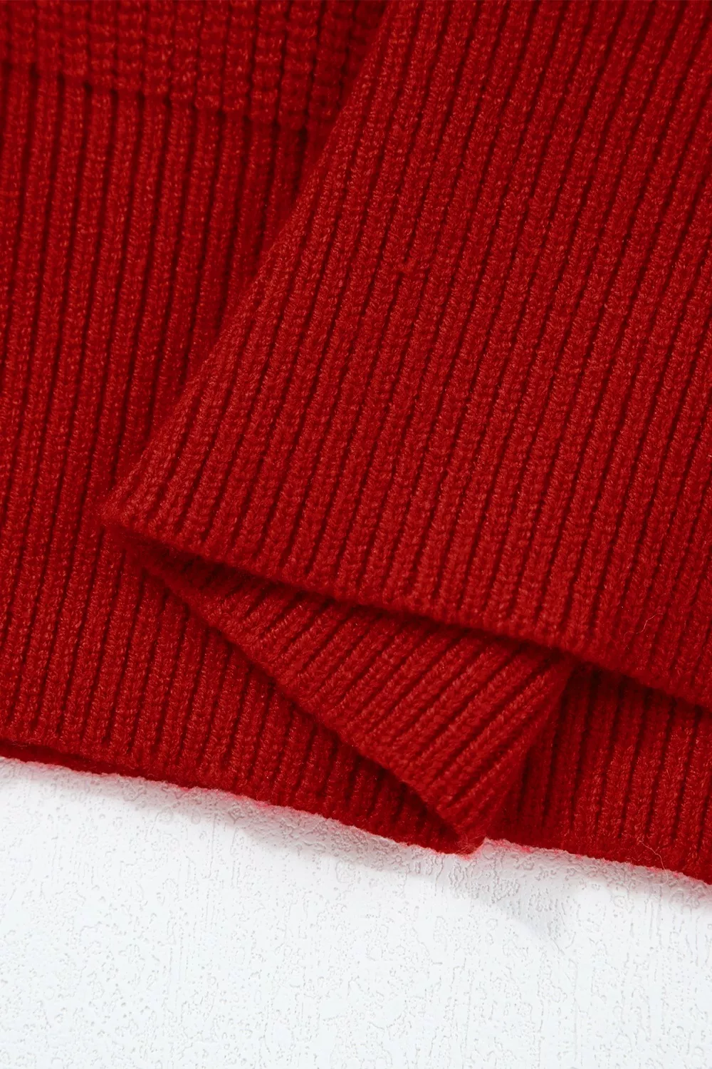 Lantern Sleeve V Neck Knot Back Sweater, image 4