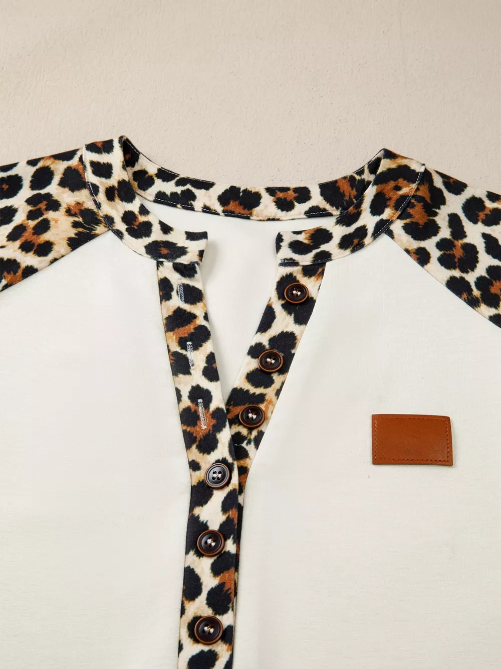 Leopard Print Raglan Sleeve Blouse, image 4