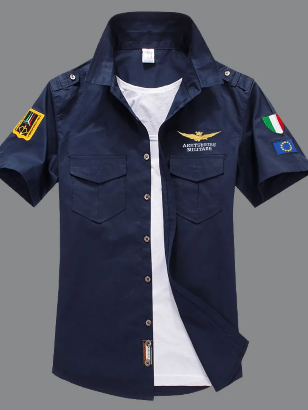 Men's Full Size Button Up Short Sleeve Shirt Plus Size, image 2