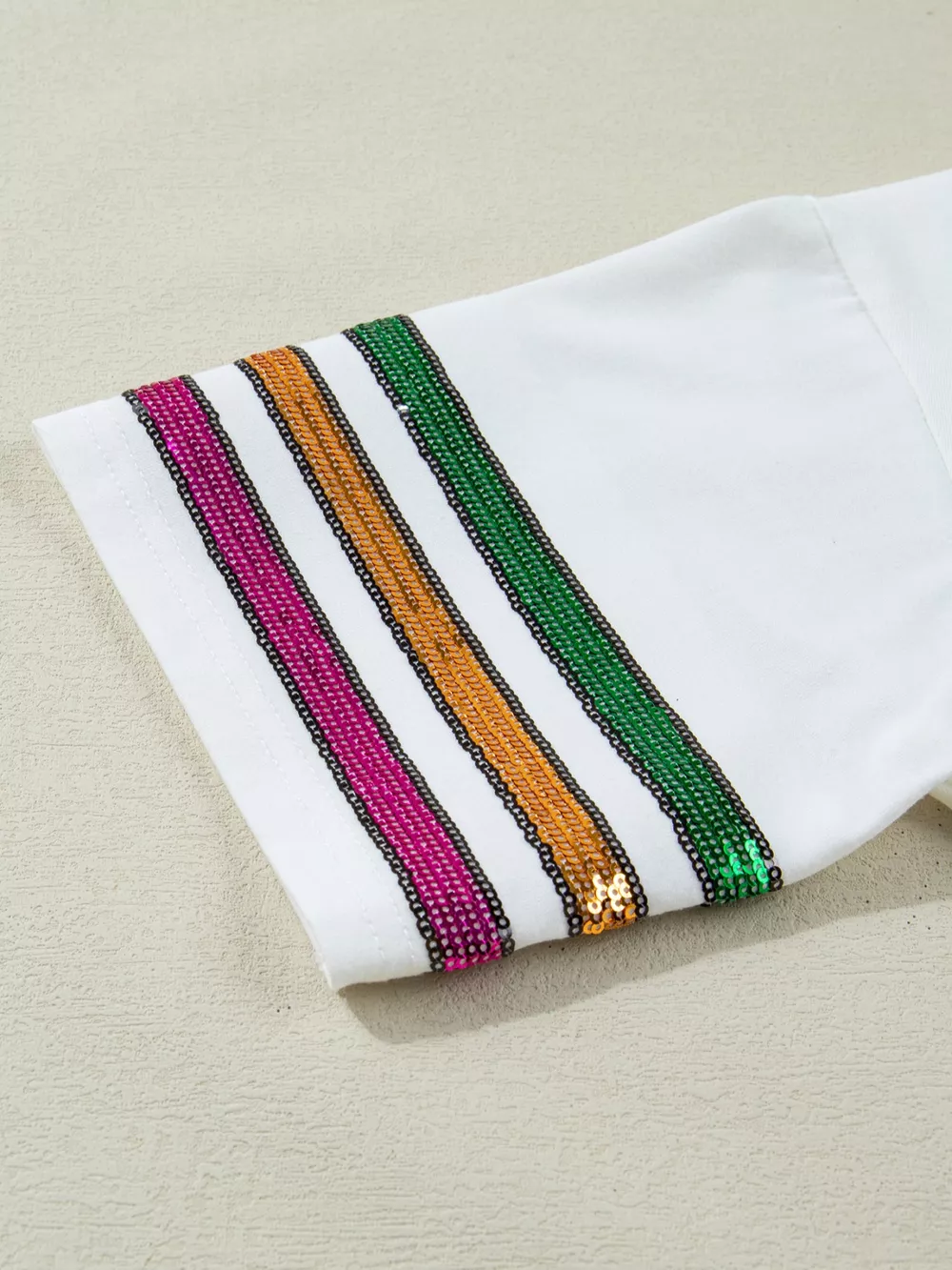 Sequin Mardi Gras Half Sleeve T Shirt, image 3