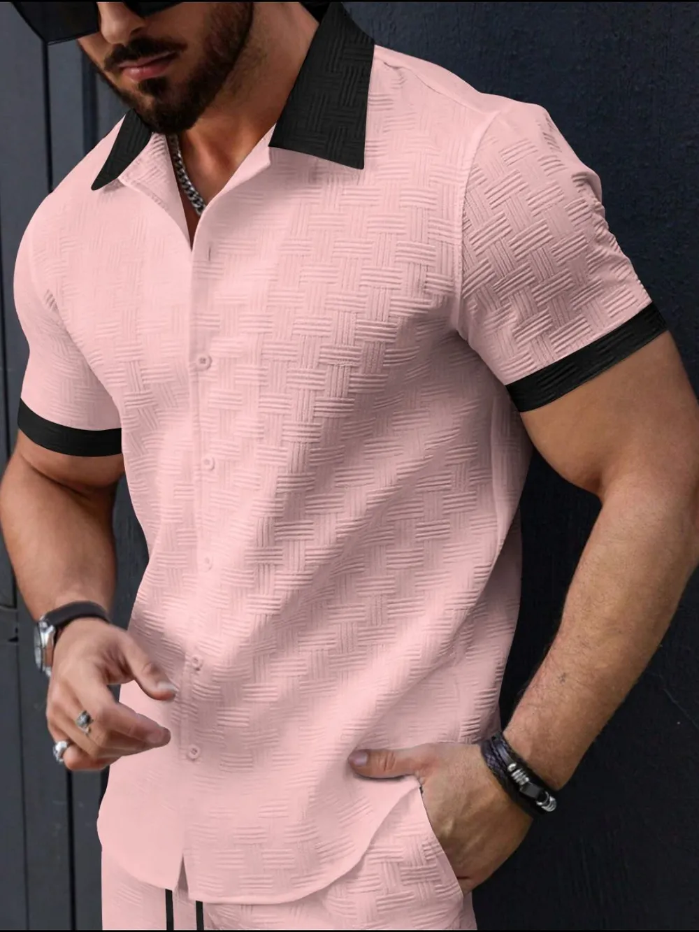 Men's Button Up Short Sleeve Shirt, image 3