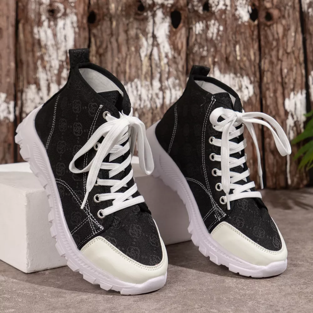 Lace Up Round Toe Sneakers, image 4
