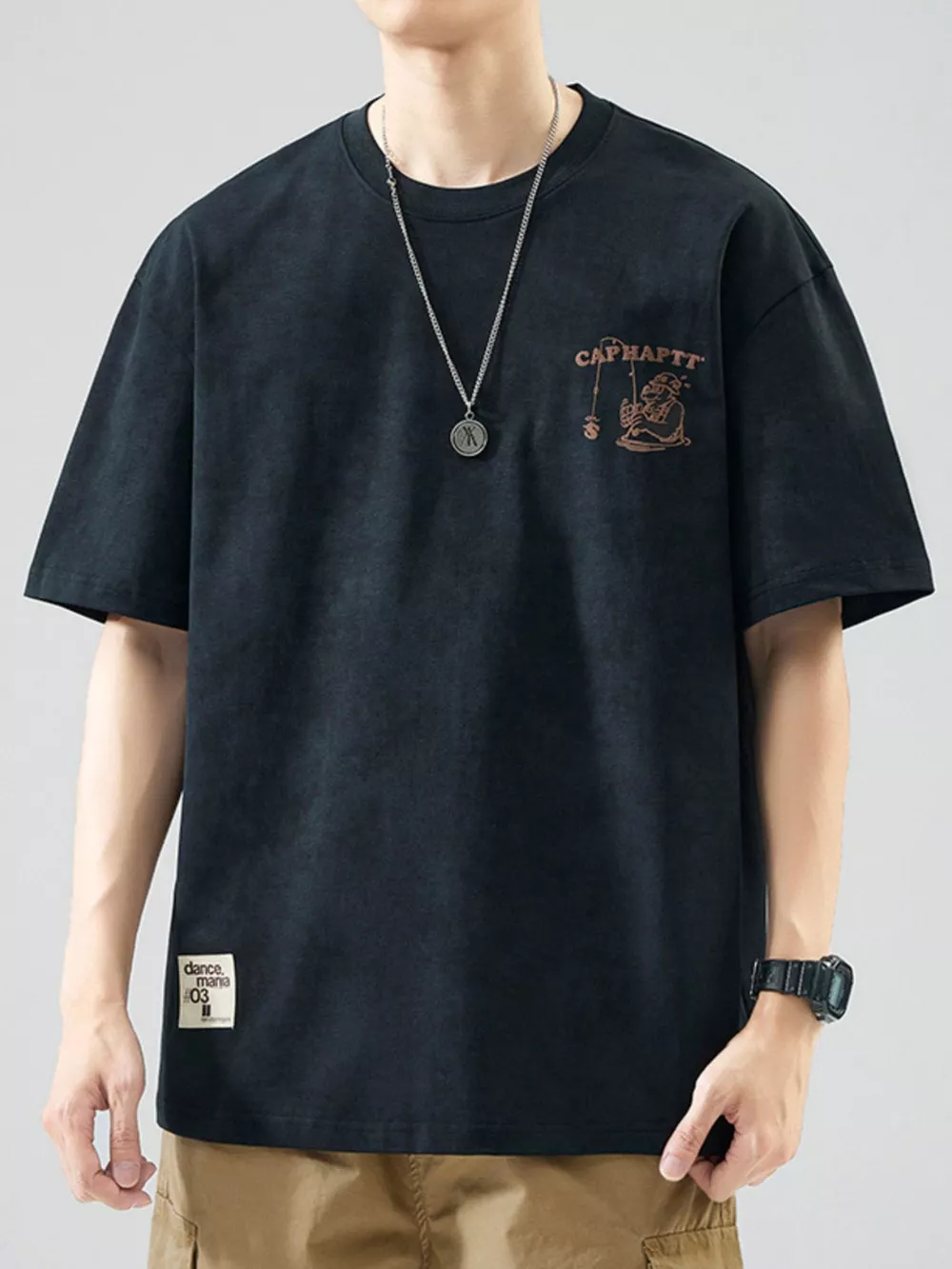 Men's Plus Size Oversized Round Neck Graphic T-Shirt