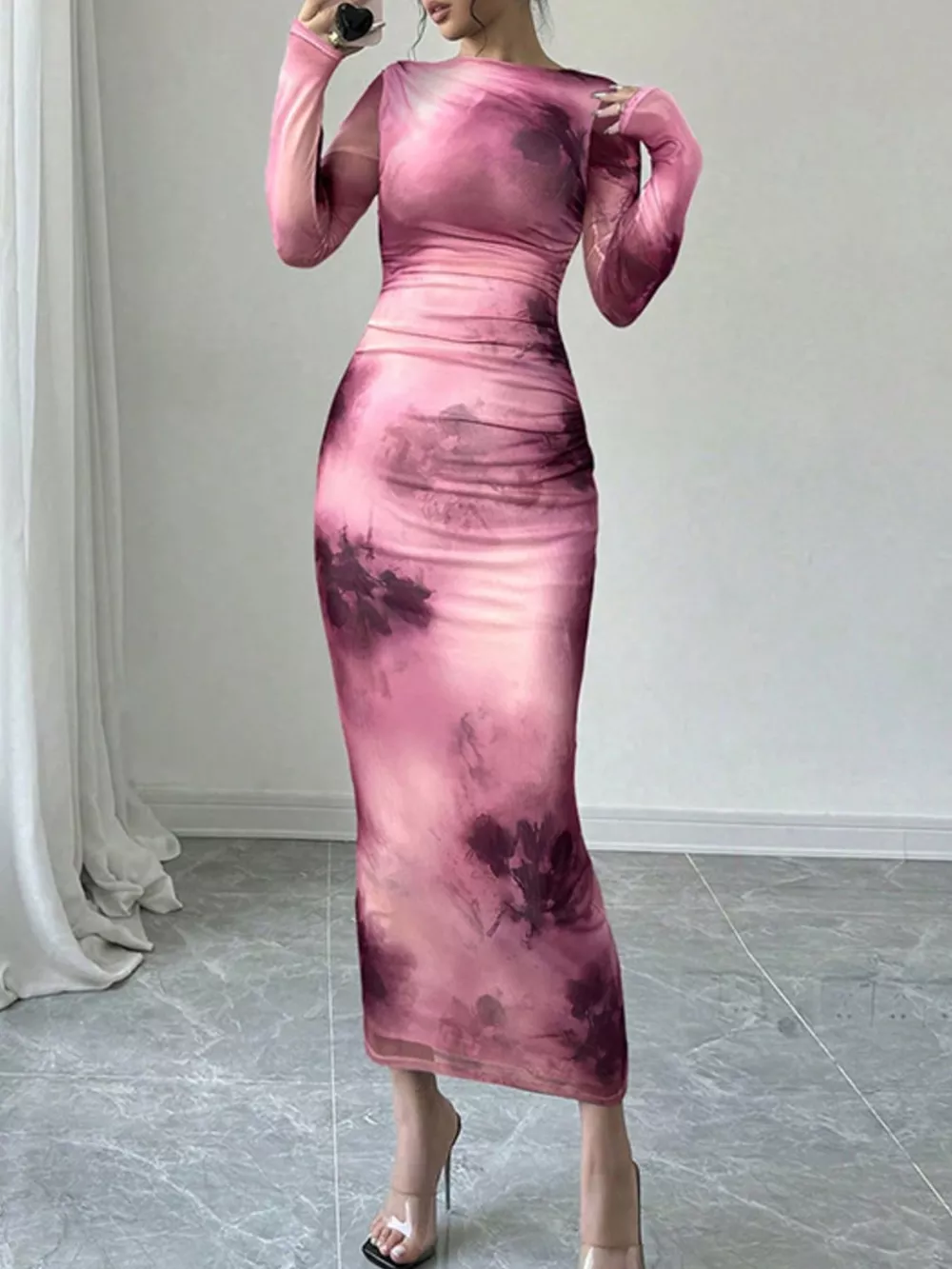 Tie-Dye Bodycon Maxi Dress, image 2