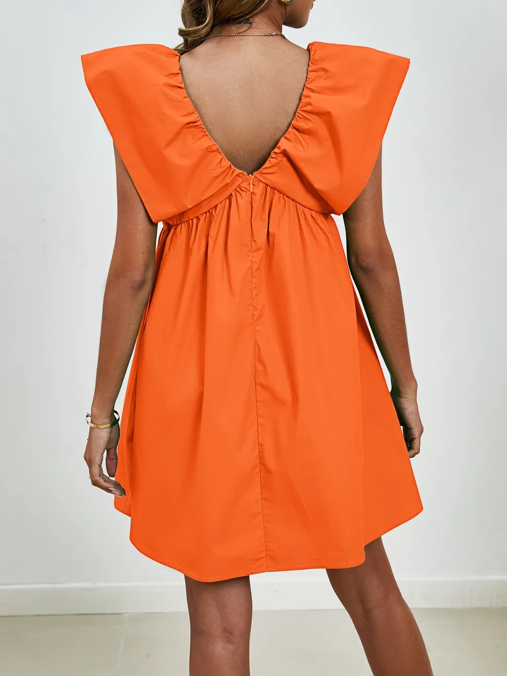 V-Neck Cap Sleeve Mini Dress, image 2