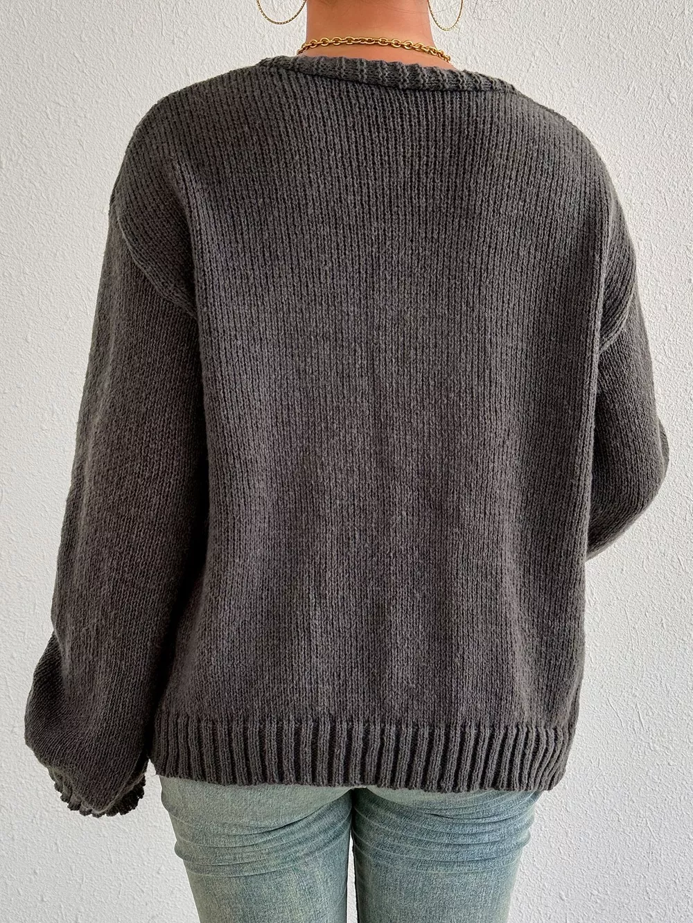 Tie-Front Dropped Shoulder Cardigan, image 6