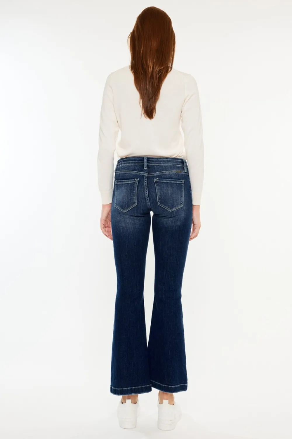 Mid Rise Button Fly Flare Jeans, image 2