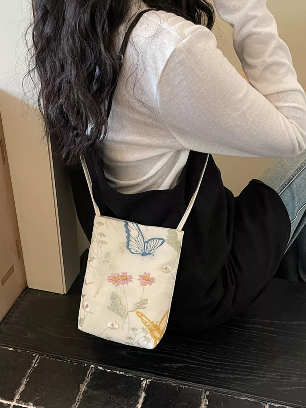 Embroidered Lightweight Crossbody Bag, image 2