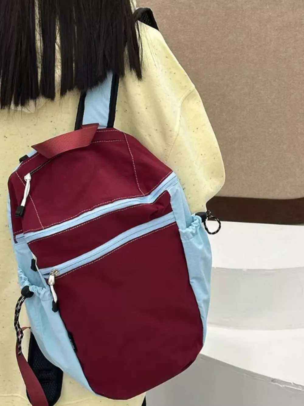 Two-Tone Lightweight Casual Backpack Bag, image 5