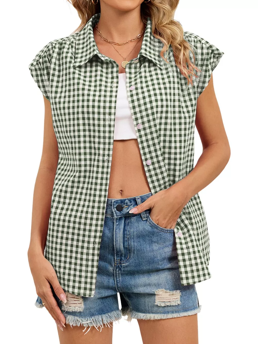 Gingham Button-Down Shirt, image 6