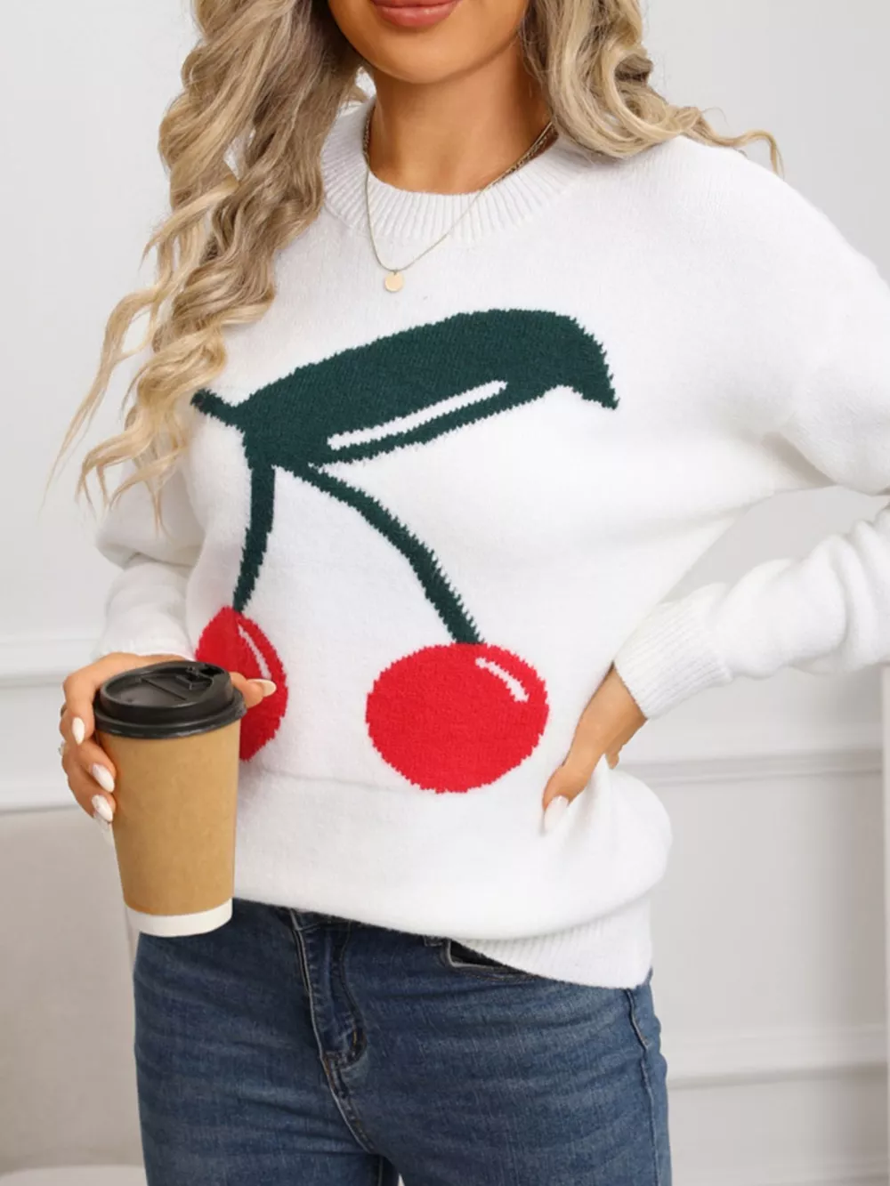 Cherry Round Neck Sweater, image 4