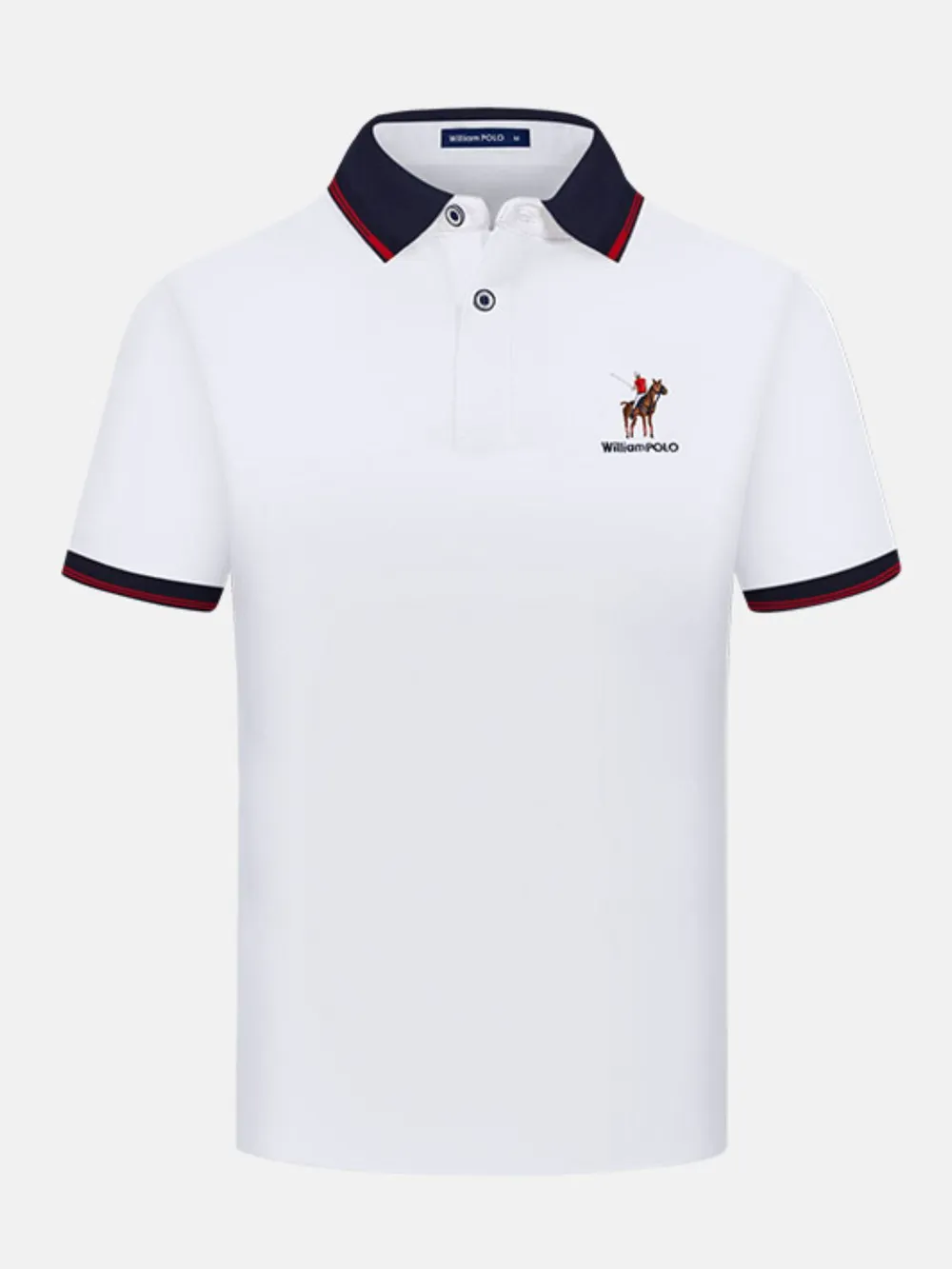 Men's Plus Size Embroidered Short Sleeve Polo Shirt, image 7