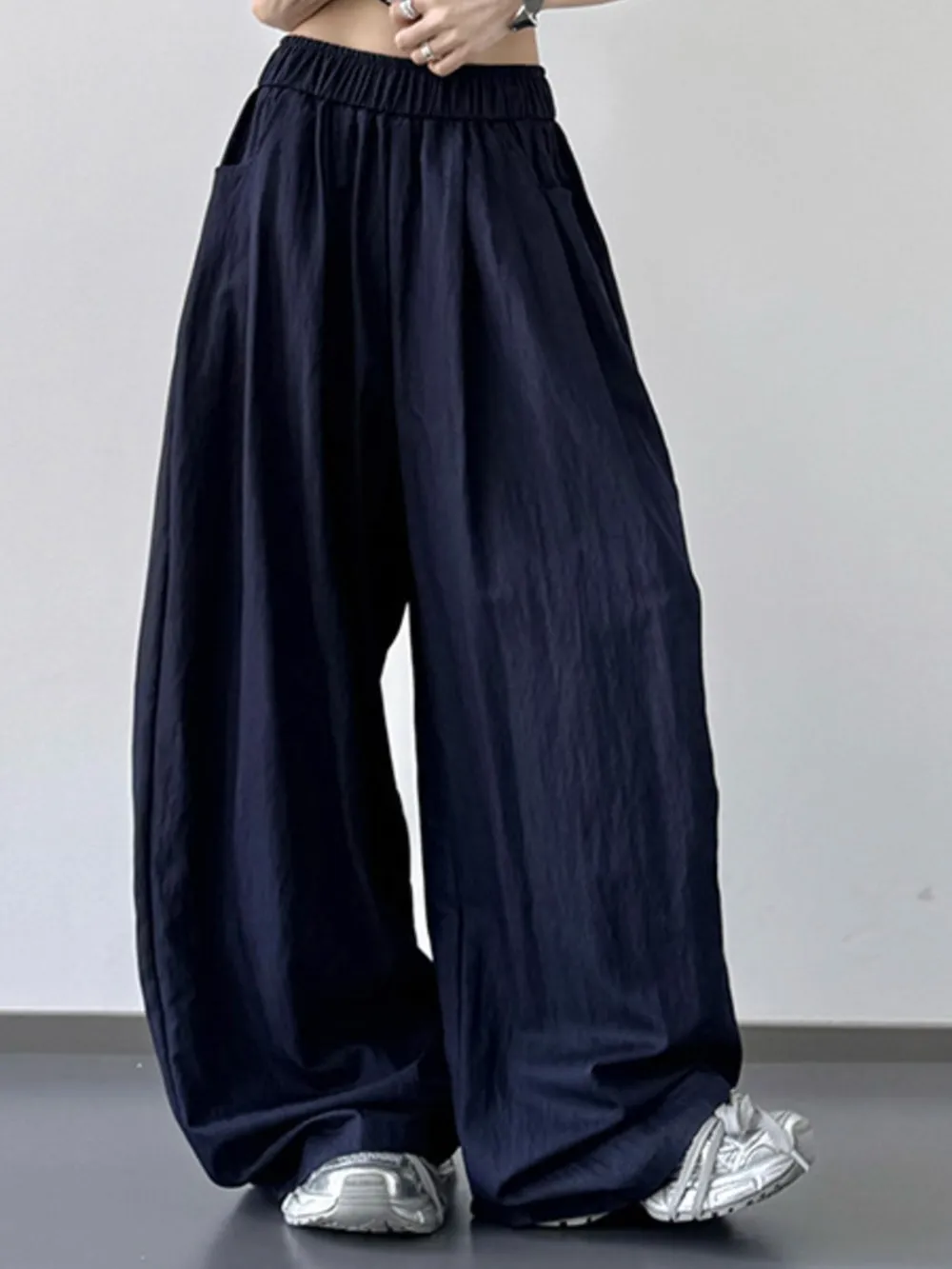 Wide Leg Pants with Elastic Waistband, image 2