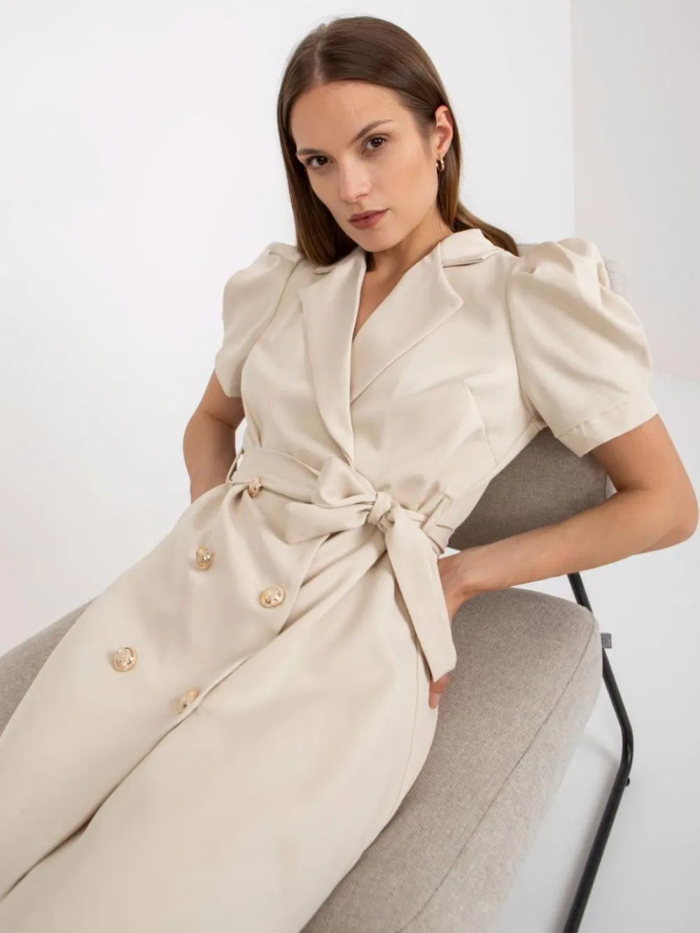 Tie Waist Short Sleeve Blazer Dress, image 7