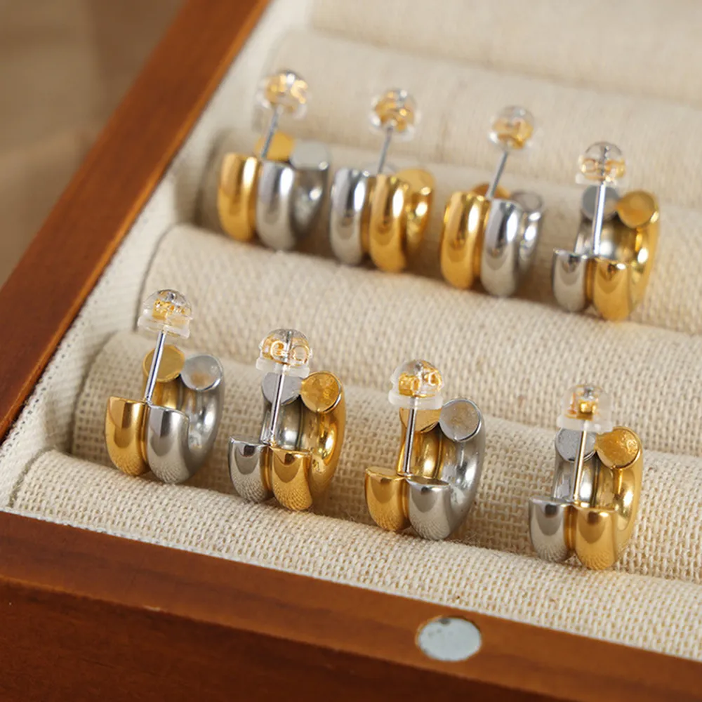 18K Gold-Plated C-Hoop Earrings, image 2