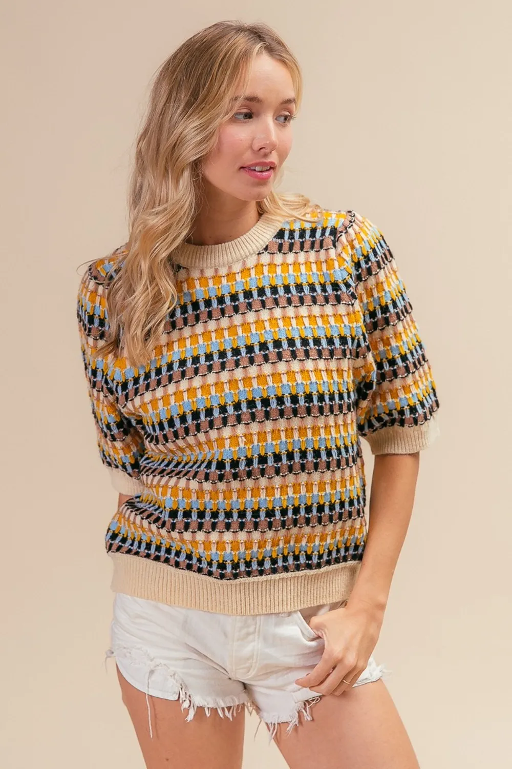 Multi Color Half Sleeve Sweater, image 4