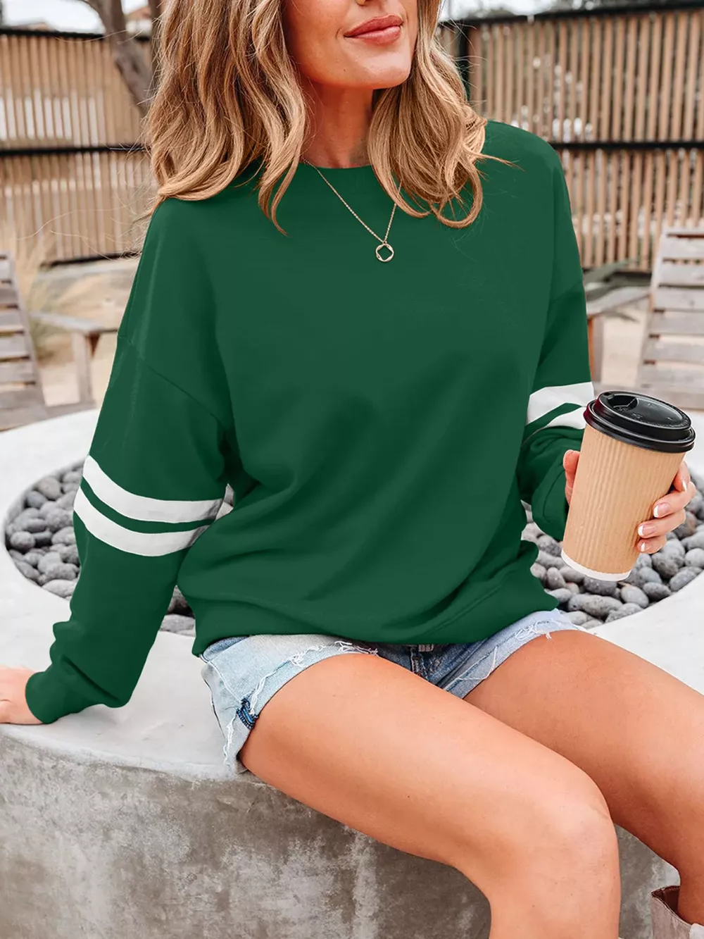 Striped Dropped Shoulder Sweatshirt, image 18