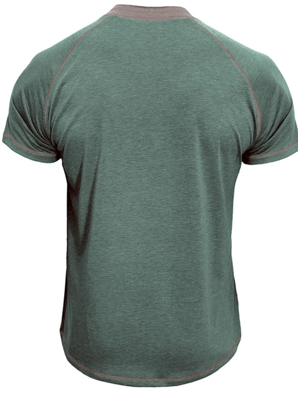 Men's Casual Henley Polo T-Shirt with Contrast Stitching, image 5