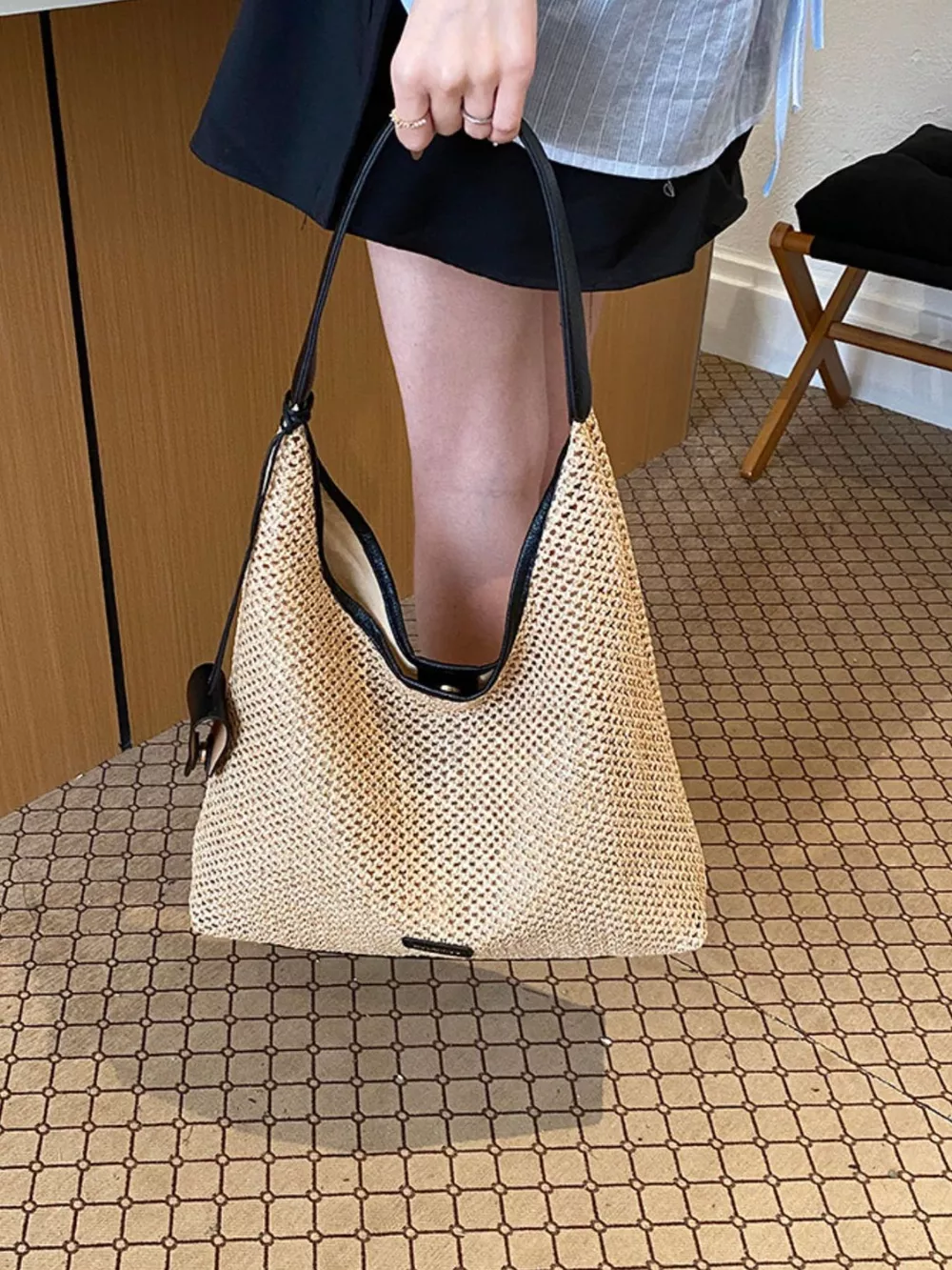 Woven Straw Shoulder Bag, image 2