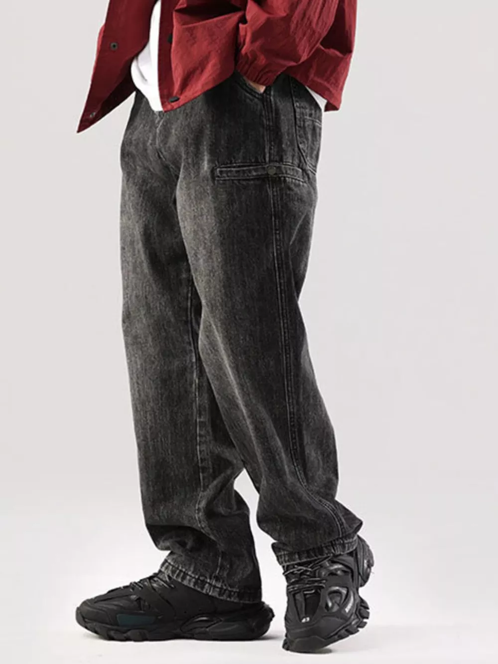 Men's Vintage Wash Relaxed Fit Jeans, image 5