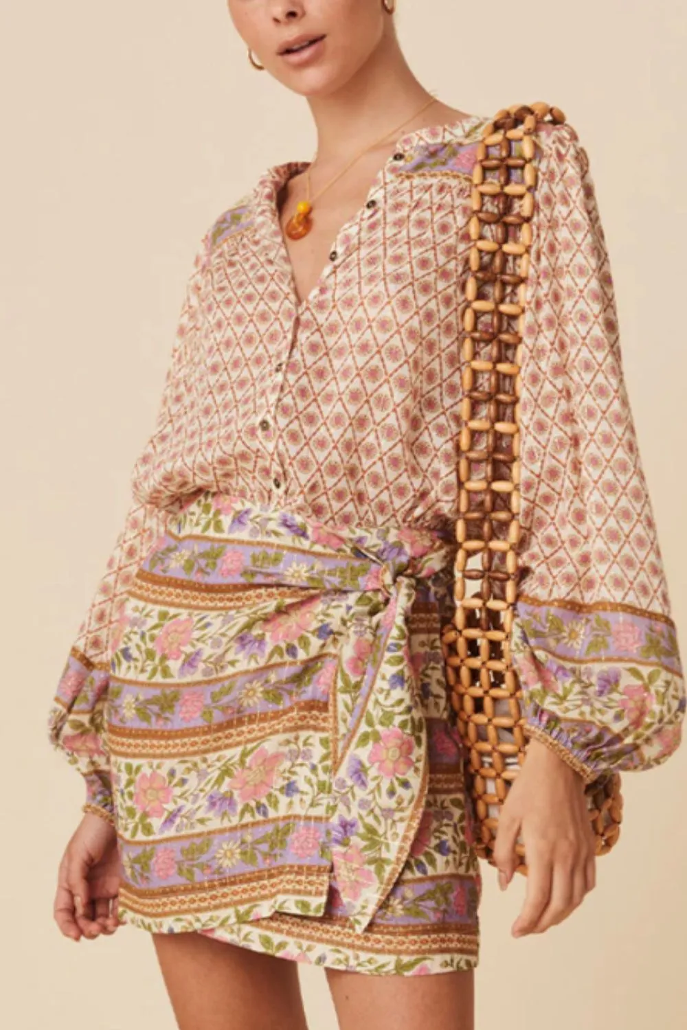 Printed Button Down Long Sleeve Shirt, image 7