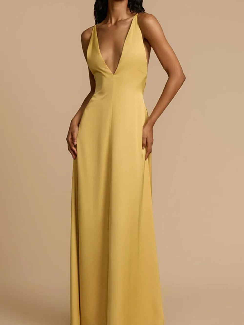 Deep V-Neck Maxi Dress, image 2