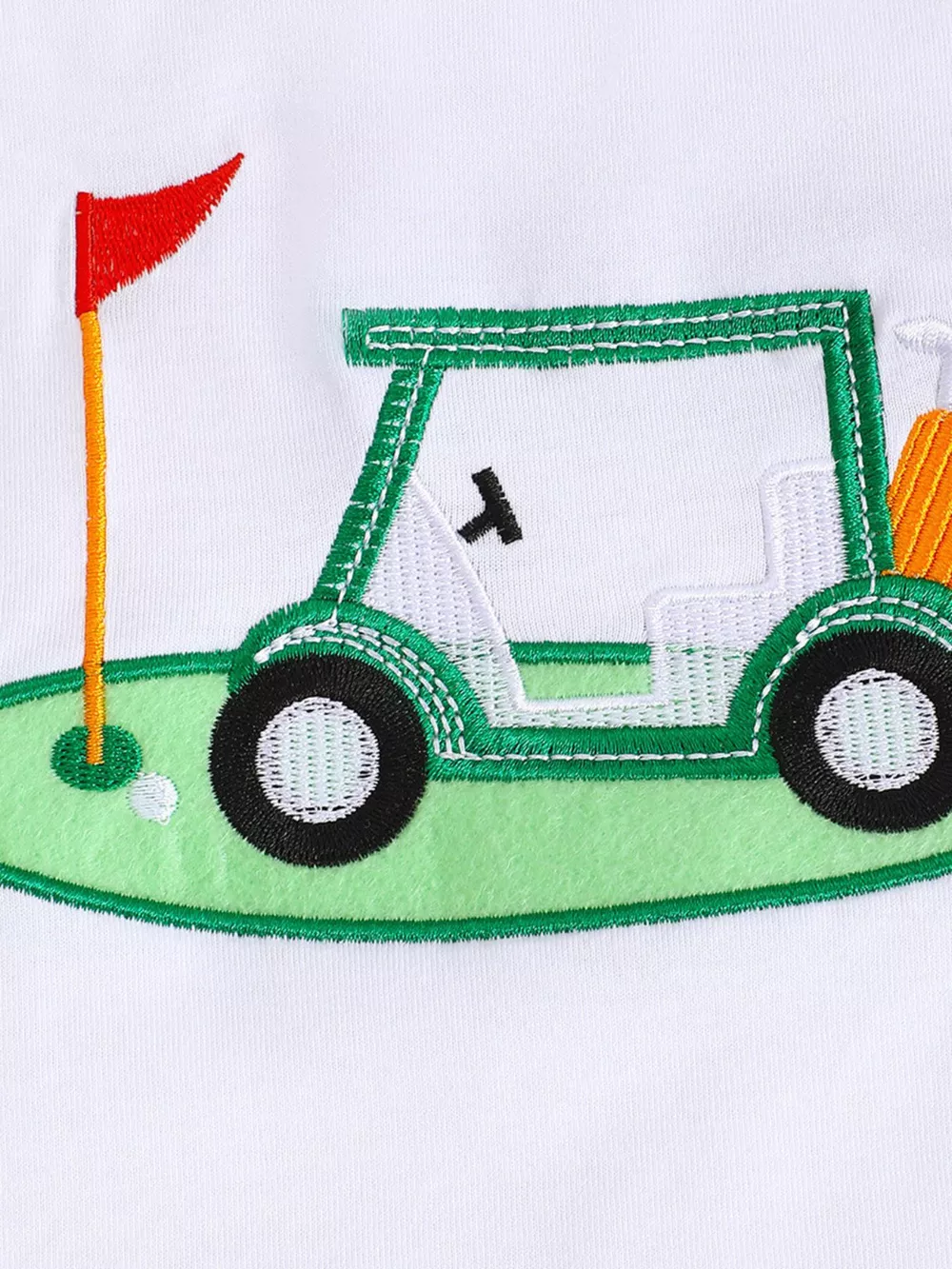 Children's Golf Cart Print T-Shirt and Gingham Shorts Set, image 2