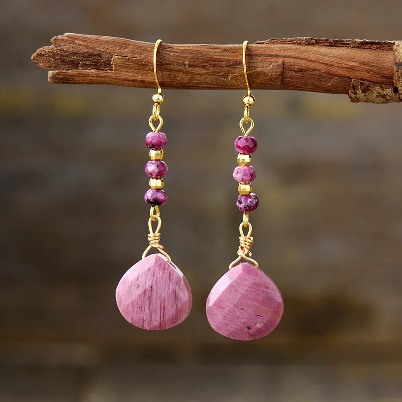 Natural Stone Bead Shape Earrings, image 3