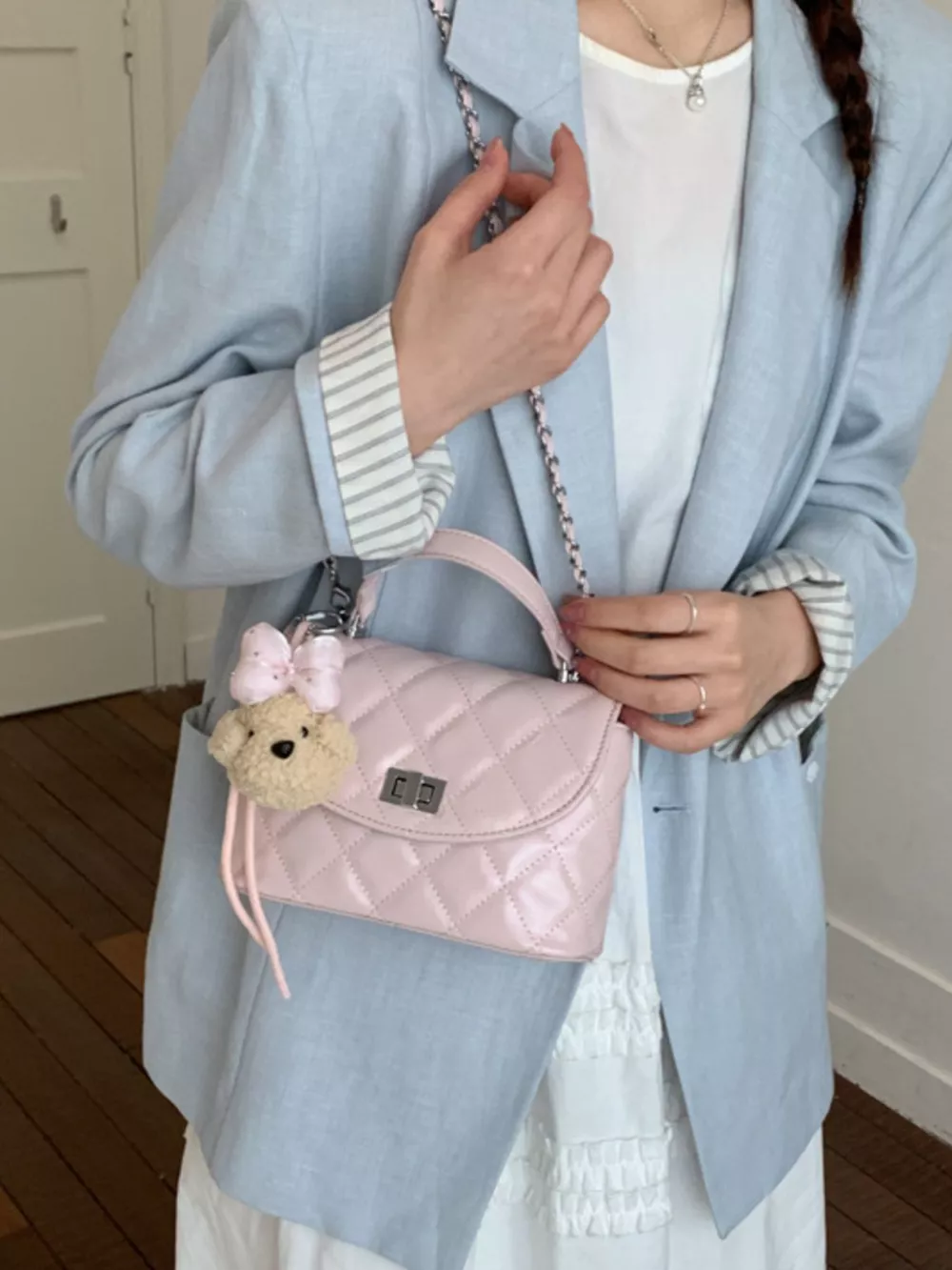 Quilted Chain Strap Crossbody Bag, image 2