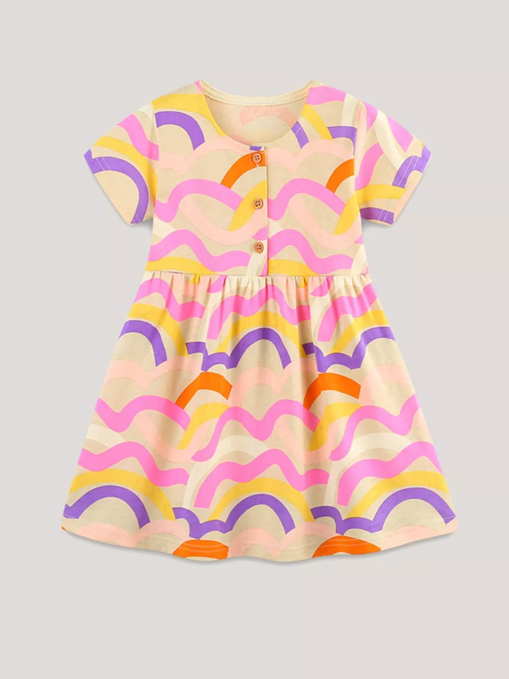 Children's Printed Button Front Dress, image 2