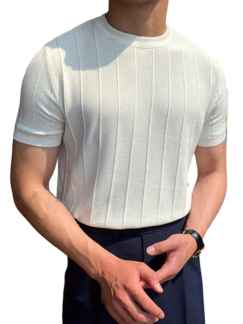 Men's Full Size Round Neck Short Sleeve T-Shirt Plus Size, image 2