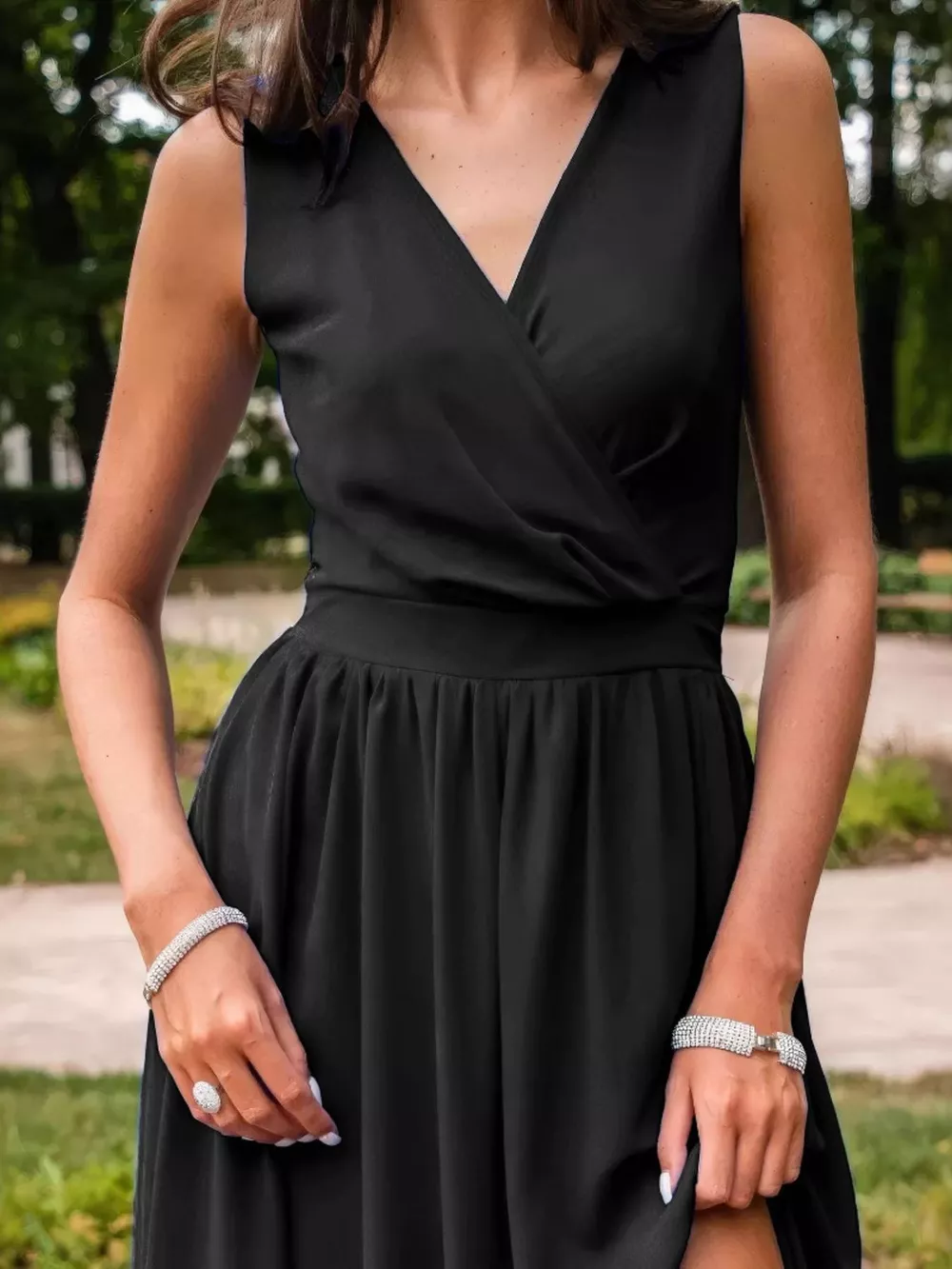 Slit Surplice Sleeveless Maxi Dress, image 2