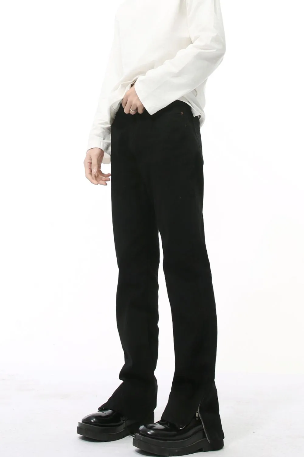 Side Zipper Slim Jeans, image 3