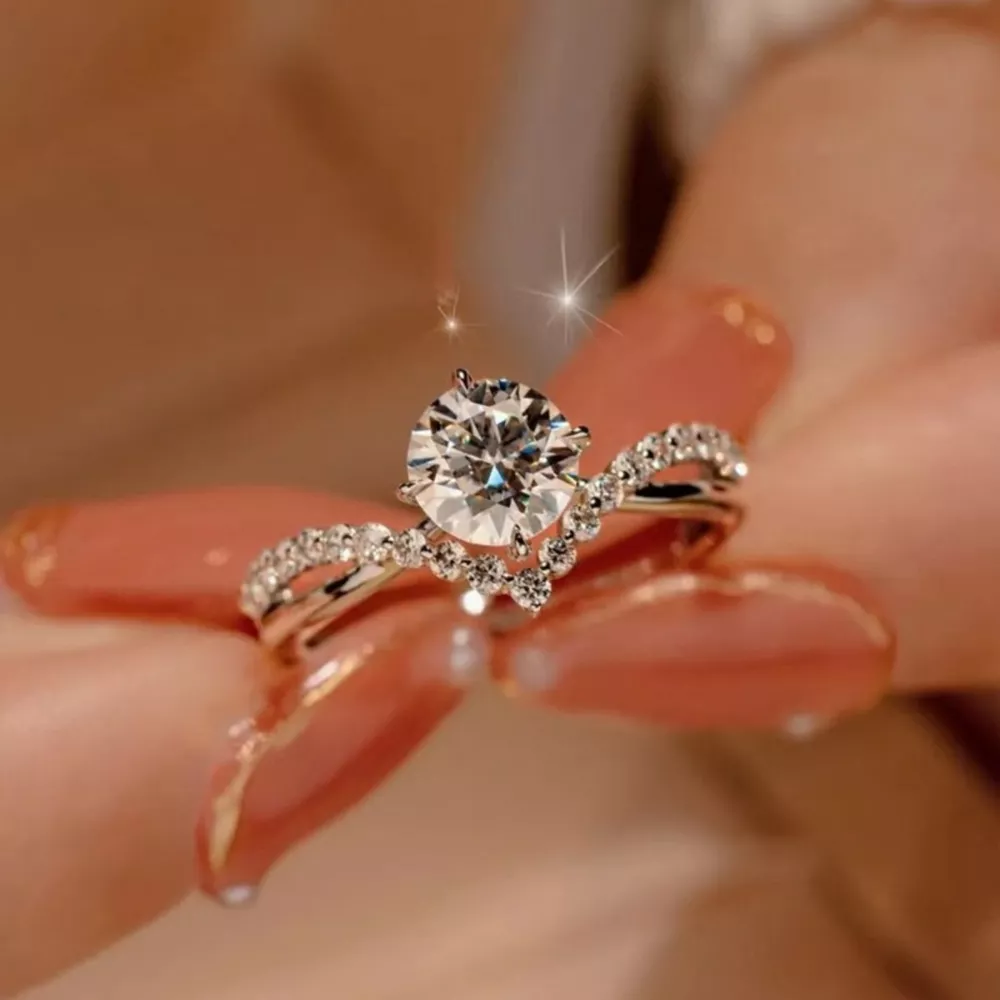 1 Carat Moissanite 925 Sterling Silver Ring, image 3