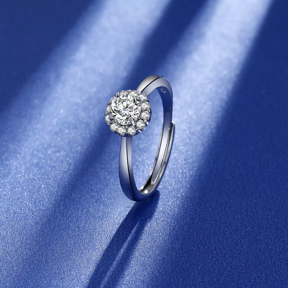 1 Carat Moissanite 925 Sterling Silver Ring, image 2