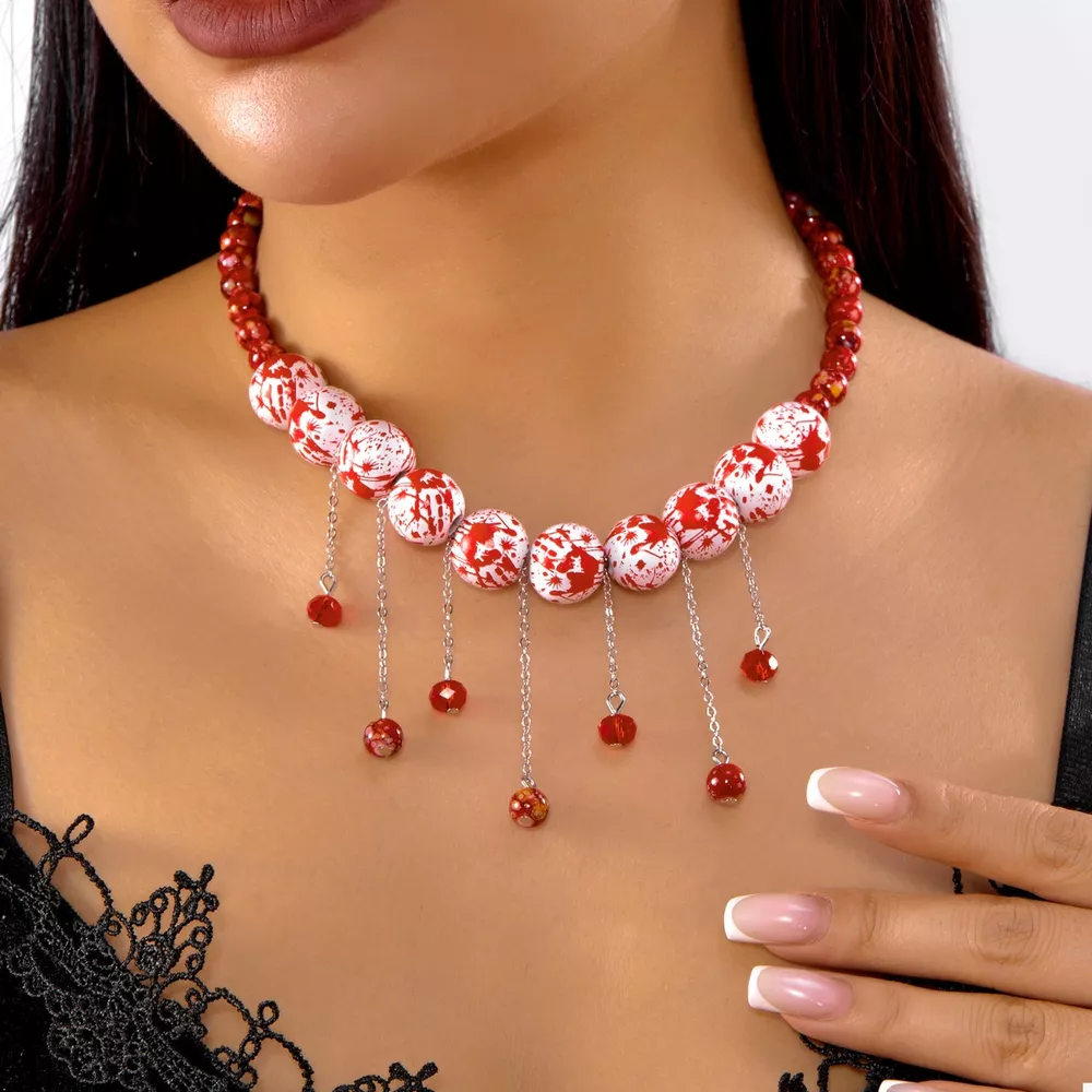 Halloween Theme Necklace with Dangling Beads
