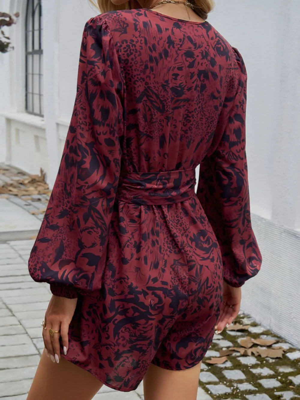 Tied Surplice Long Sleeve Romper, image 8