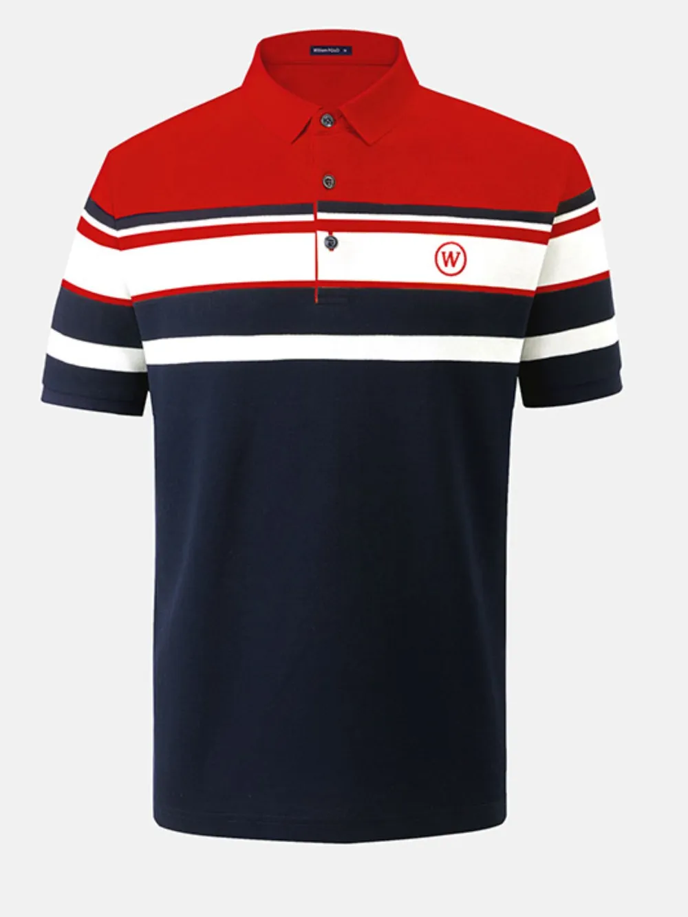 Men's Plus Size Color Block Striped Short Sleeve Polo Shirt, image 8