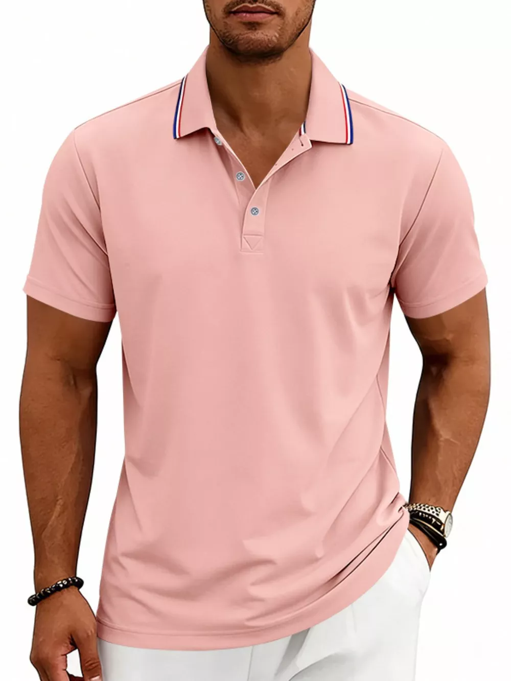 Men's Full Size Casual Button Detail Polo Plus Size, image 9