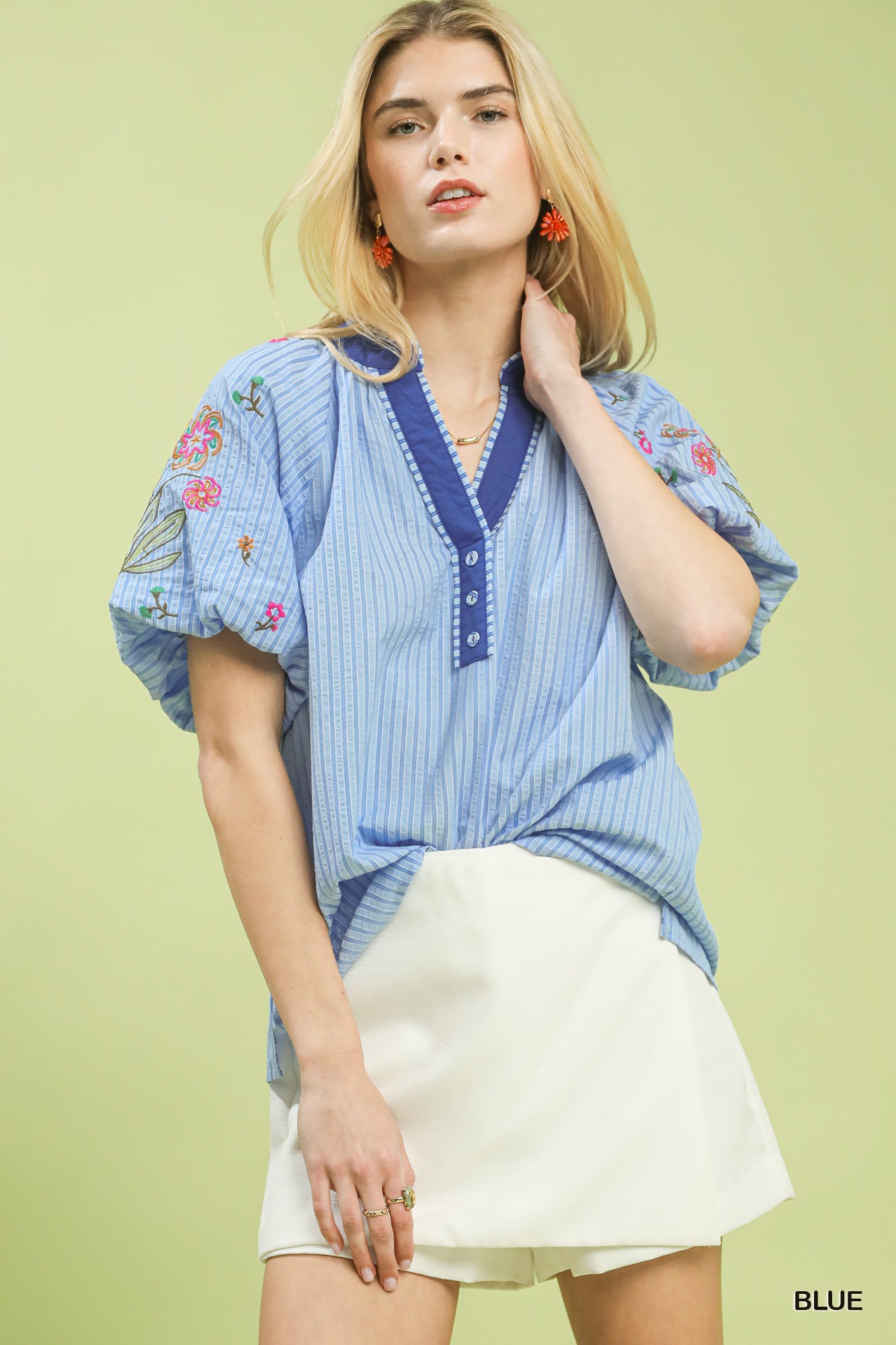 Embroidered Stripe Top, image 4