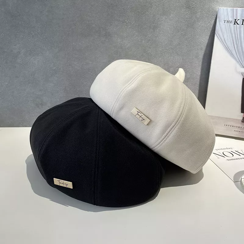 Classic Solid Color Beret Hat, image 3